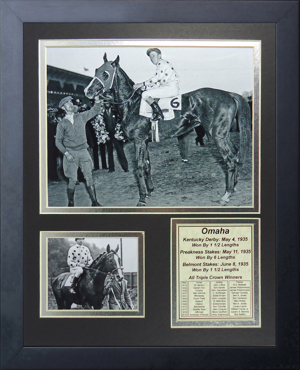 Legends Never Die Omaha - 1935 Triple Crown Winner Framed Memorabilia ...