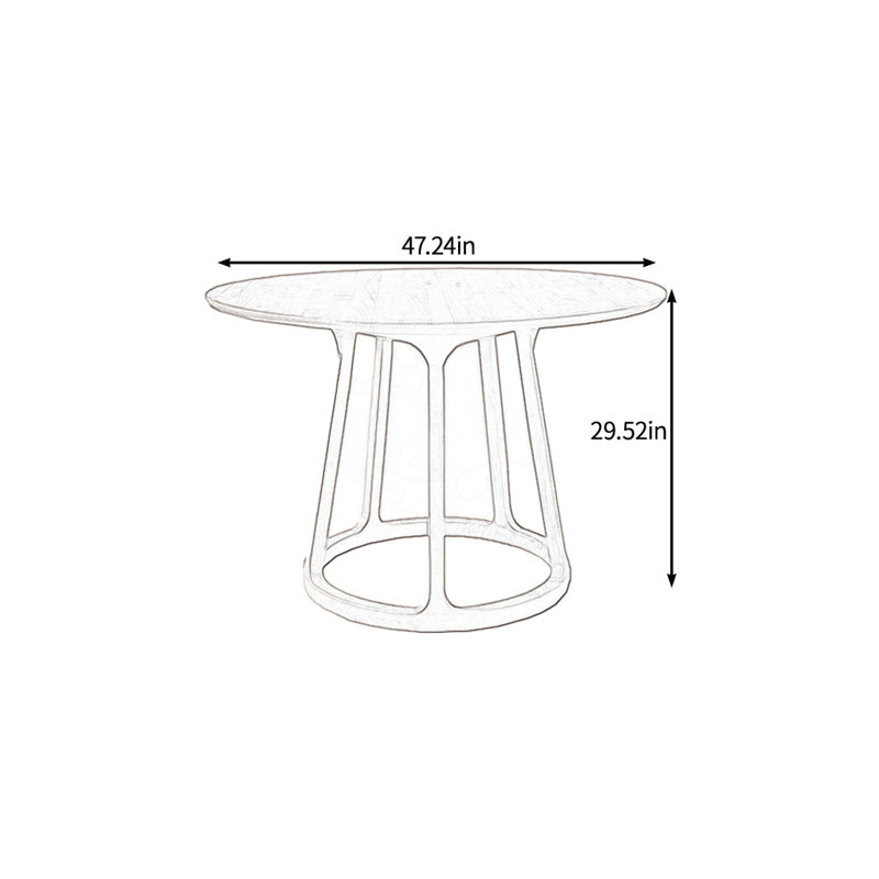 Environmental solid wood dining table, 29.52"H x 47.24"L x 47.24"W