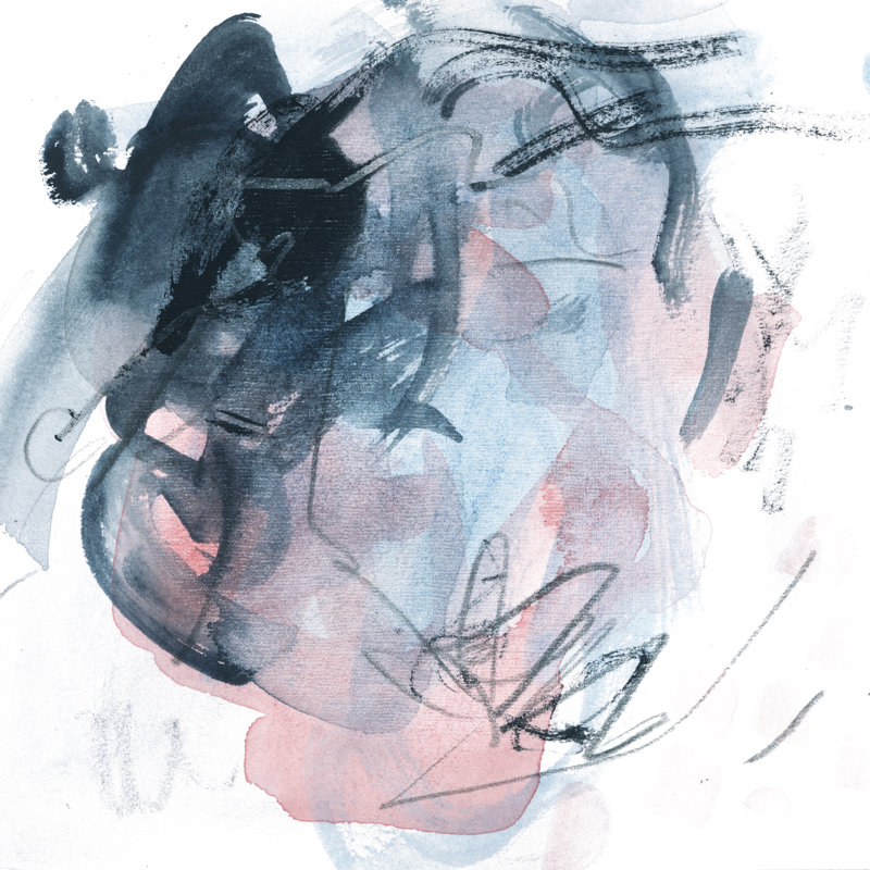 Abstracted Blues IV by Melissa Wang - Wrapped Canvas Painting, 30cm H x 30cm W