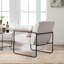 Chaise d'appoint moderne 26 po avec accoudoirs en bois massif Popkin
