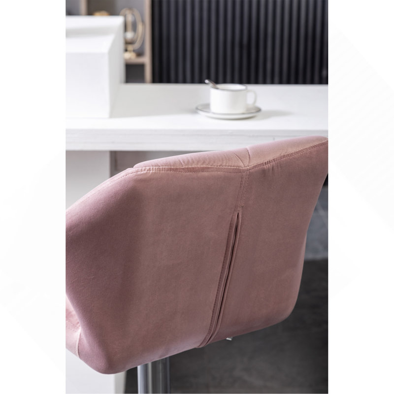 Tabouret de bar Breni Velvet Diamond, Rose