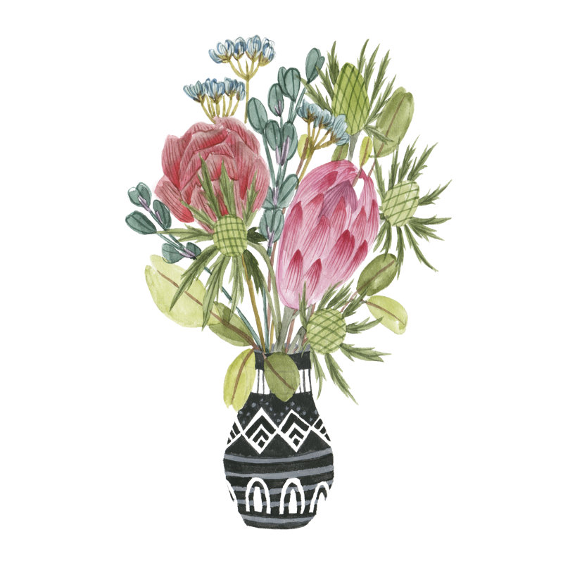 Protea Awakening IV, H 12 po x l 8 po