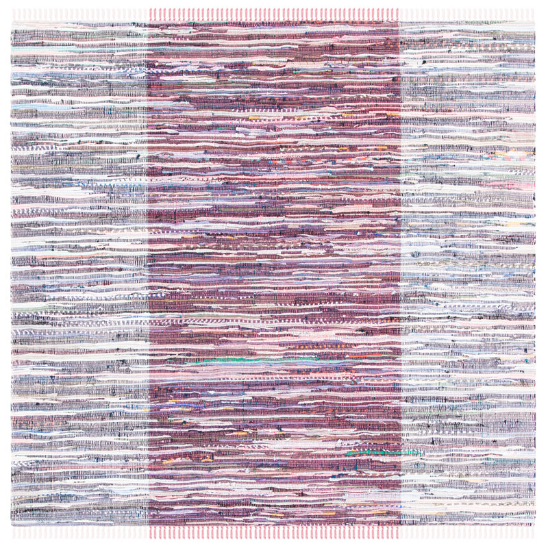 Rag Rug Flat Weave Cotton Rug, Square 6'