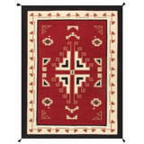 Tapis oriental rouge en coton / laine noué à la main 9 pi 1 po x 11 pi 11 po Otha
