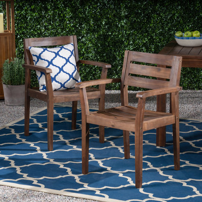 Set Of 2 Acacia Wood Patio Armchair
