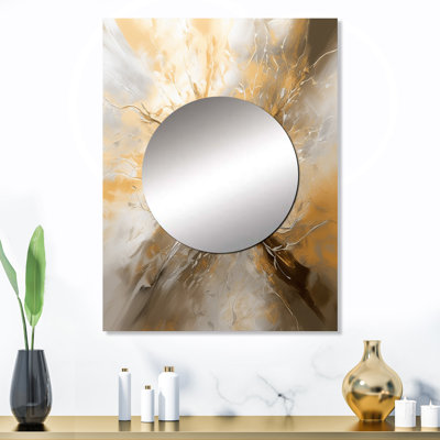 Akova or et argent chromatique Essence I - miroir mural abstrait, miroir décoratif moderne, impression d'art en métal