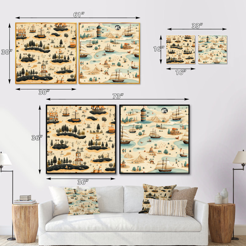 Allese - Ensemble de 2 collages carrés abstraits, Cadre flottant noir, H 16 po x l 33 po
