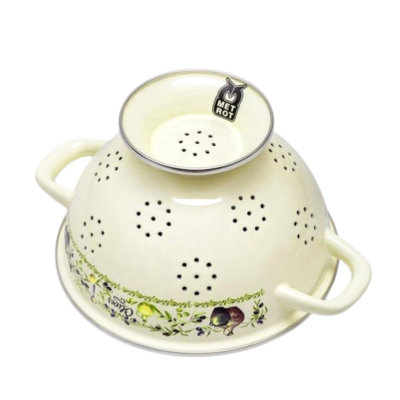 Olives Vintage Enamel Colander – 20 Cm (7.87 In), 2.5 L (2.64 Qt)
