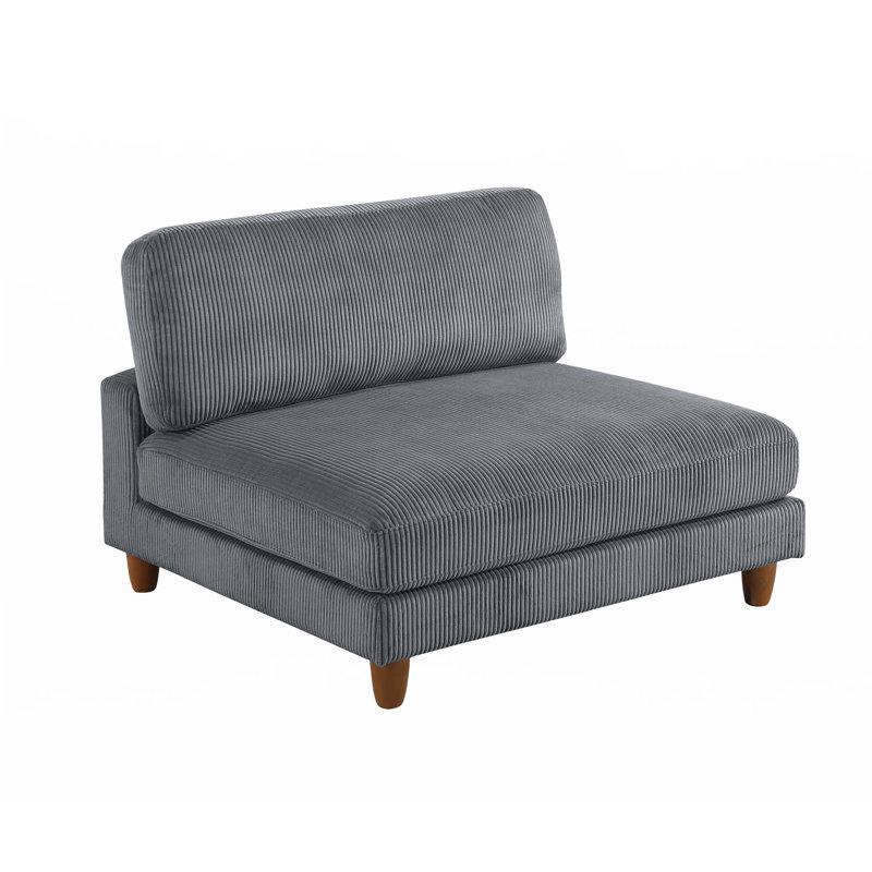 Ensemble modulaire 6 pièces, Velours côtelé gris foncé