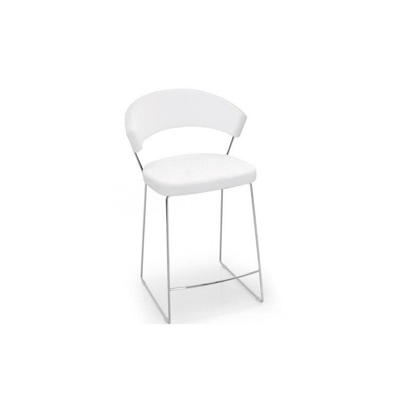 Tabouret de bar rembourré New York, Blanc optique