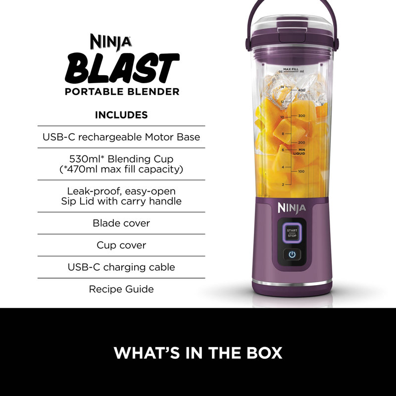 Ninja Blast Cordless Portable Blender BC151UK, Purple