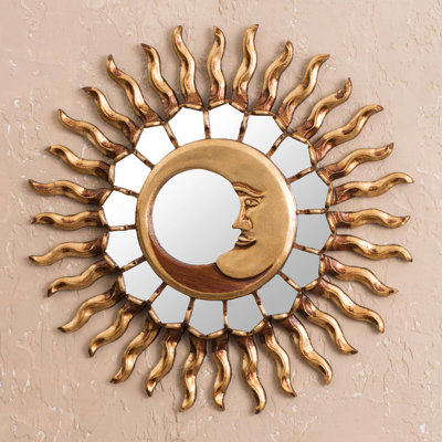 Solid Wood Flat Wall Mirror with Hooks