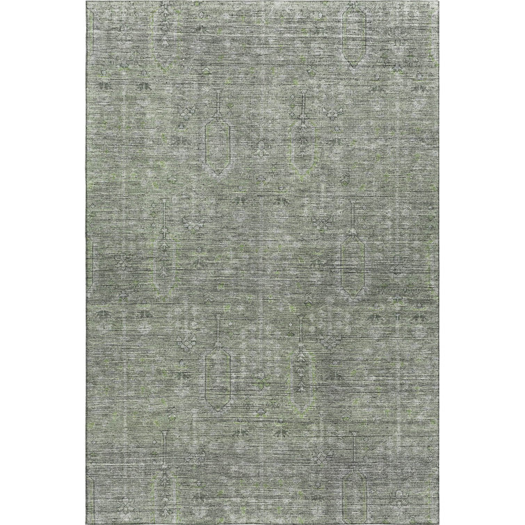 Premium Machine Washable Prisco Green Rug