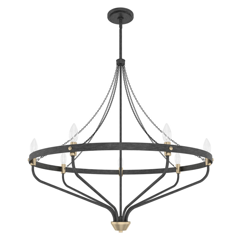 Hunter Merlin 7 Light Chandelier Ceiling Light Fixture, Rustic Iron