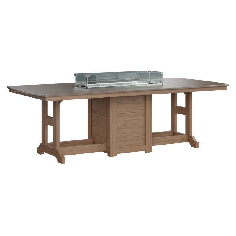 Berlin Gardens Garden Classic 96″ Fire Pit Dining Table, 31" H x 44" W x 96" D