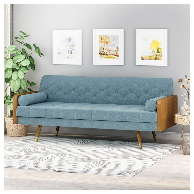 Canapé Aidan Mid-Century, Bleu