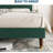 Queen Upholstered Platform Bed Frame, Fabric Headboard, Metal Frame with Wooden Slats, Modern Bedroom Use ,Dark Green-1650802878-1650802876