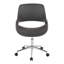 Chaise de bureau contemporaine réglable, structure en métal chromé, revêtement en similicuir gris-422591096-422591094