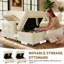 Canapé-lit modulaire en U en chenille de 104 po avec lit escamotable et deux repose-pieds avec rangement Macleod-1064631228