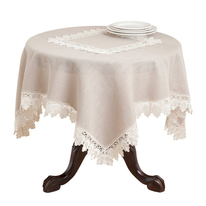 Ozment Tablecloth, Taupe, 180" L x 65" W