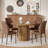 Farmhouse Round Fluted Dining Table Set For Kitchen, Apartment, Or Dining Room-1390530808