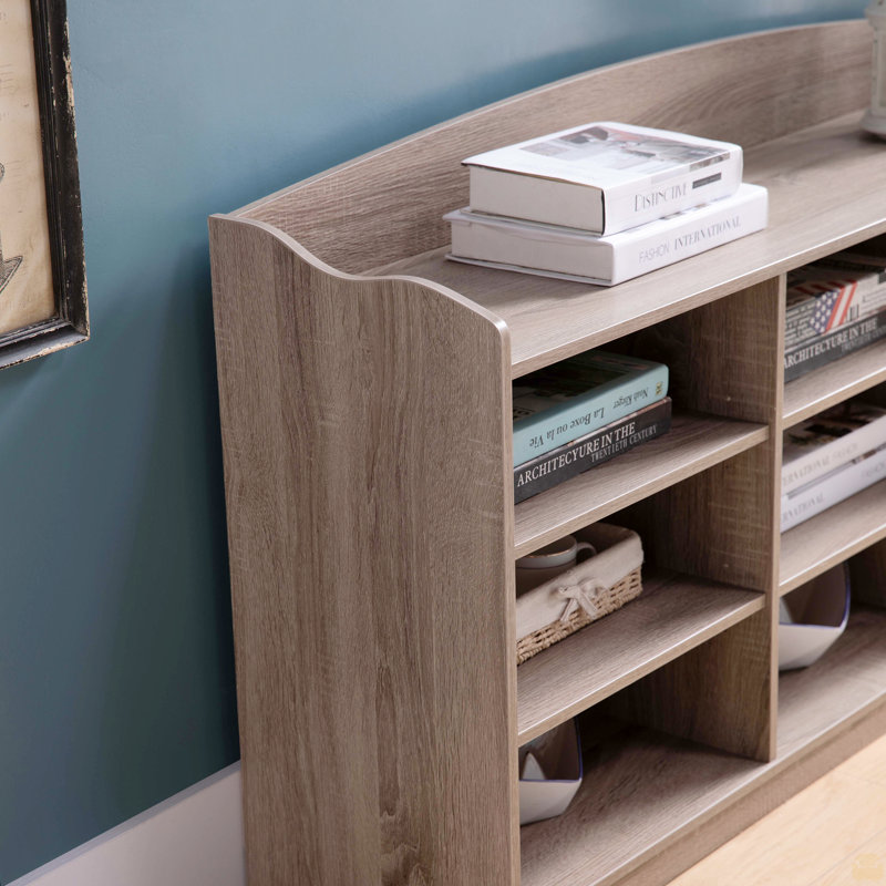 Wini Shoe Storage Bench, Nine Storage Shelves, Entryway Organizer, Taupe