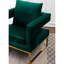Chaise contemporaine avec accoudoirs rembourrés de tissu, structure en métal, carré, dossier rembourré et confortable