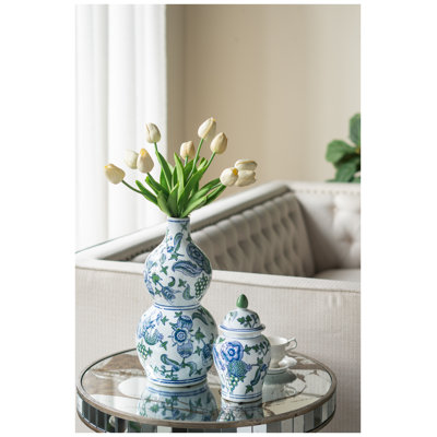 Vase en porcelaine D6.9x13.4 "