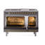 Cuisinière ILVE Nostalgie II Series 48 po à double combustible avec 8 brûleurs scellés et plaque de cuisson (gaz naturel, porte pleine)-1855894092-1855894135