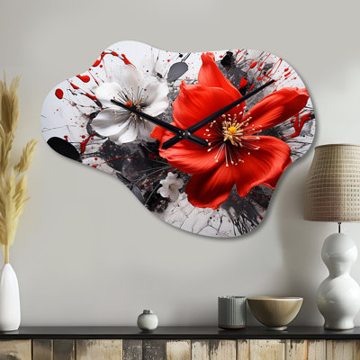 Clida Red Grey Botanical Symphony I - Cloud Modern