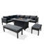 Aluminium Firepit Corner Sofa Garden Set 5 Seater