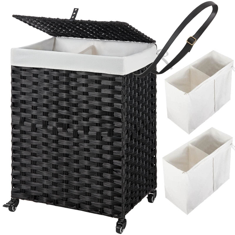 Resin Laundry Hamper, 95.1 qt., Black