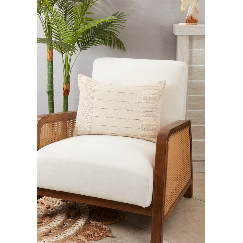 Saro Dorothea Collection Striped Cotton Pillow Cover