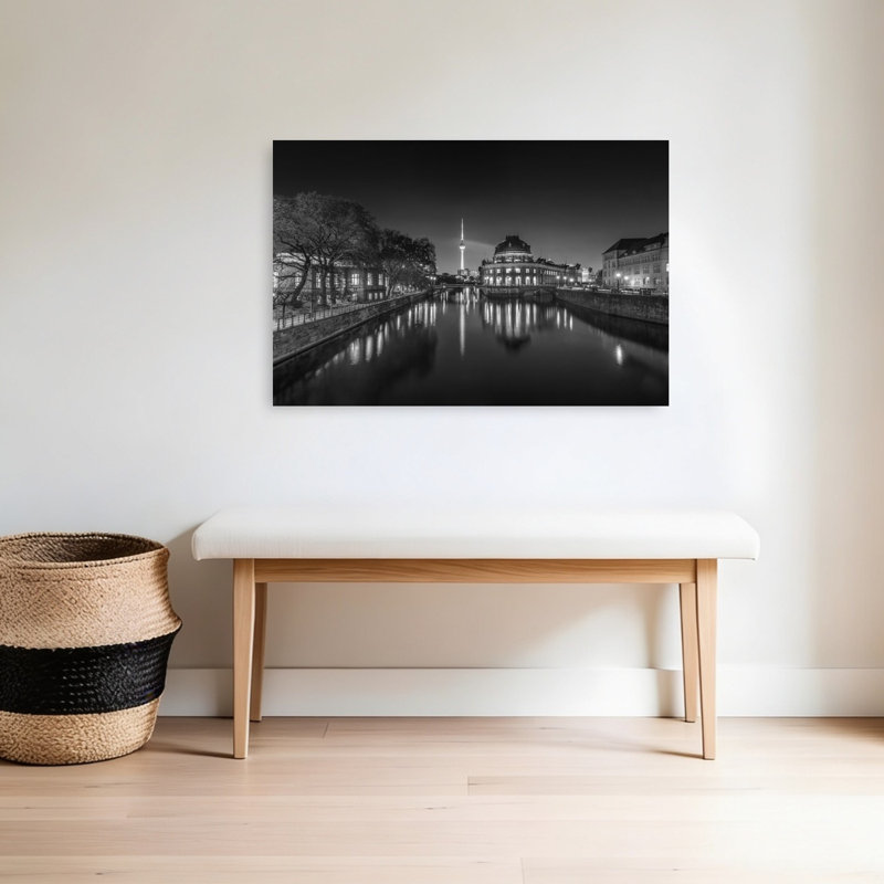 «Berlin Night Reflections Abstract Contemporary City Architecture», reproduction d'art mural, H 24 po x l 36 po