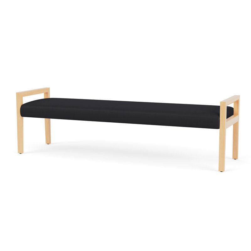 Banc en bois 3 places Brooklyn, Adler nocturne - Tissu de Designer, Moka