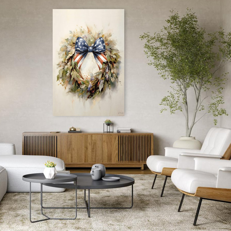 Americana, couronne, art contemporain rustique, H 48 po x l 32 po