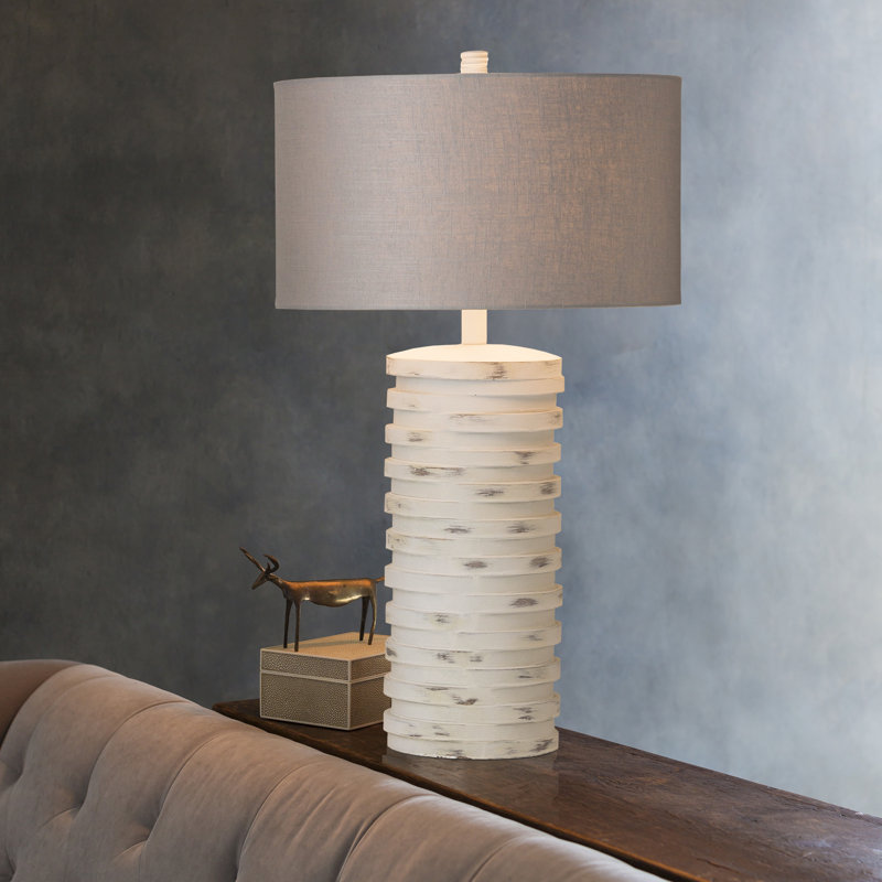 Frazier Resin Table Lamp, White Wash