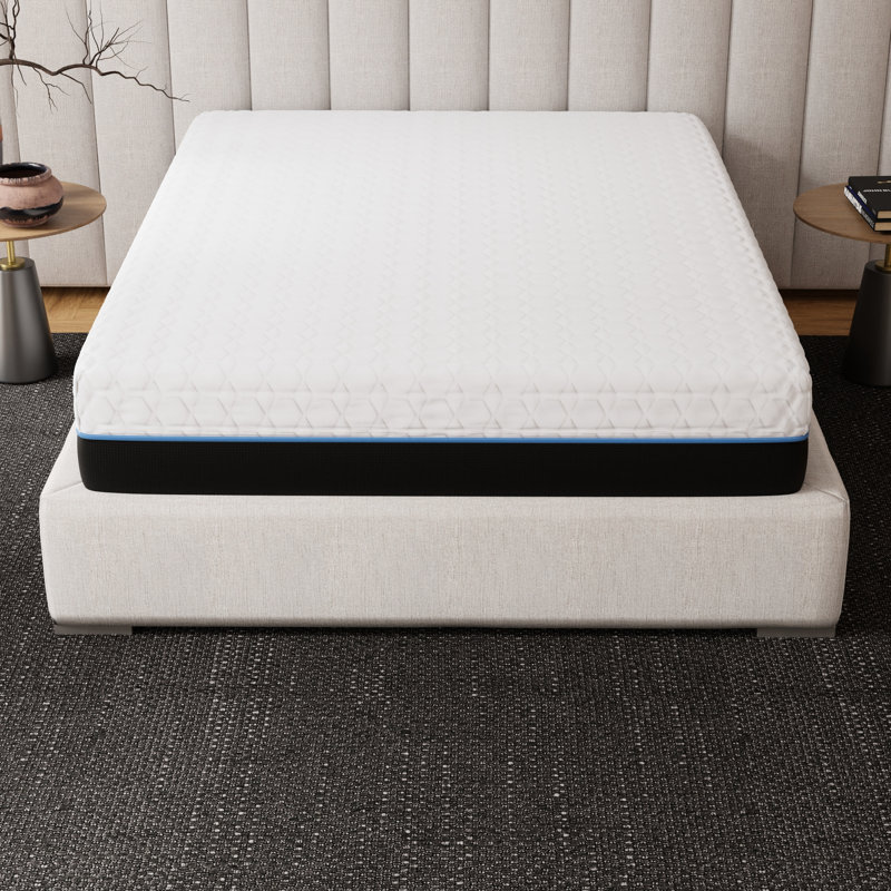 Matelas très grand en mousse à mémoire de forme cuivrée 12 po, confort ventilé 2 po, gel marbré 2 po et couches confort, base de soutien de 6 po®, matelas moelleux avec infusion, couche, mémoire, emballage de 94 lb