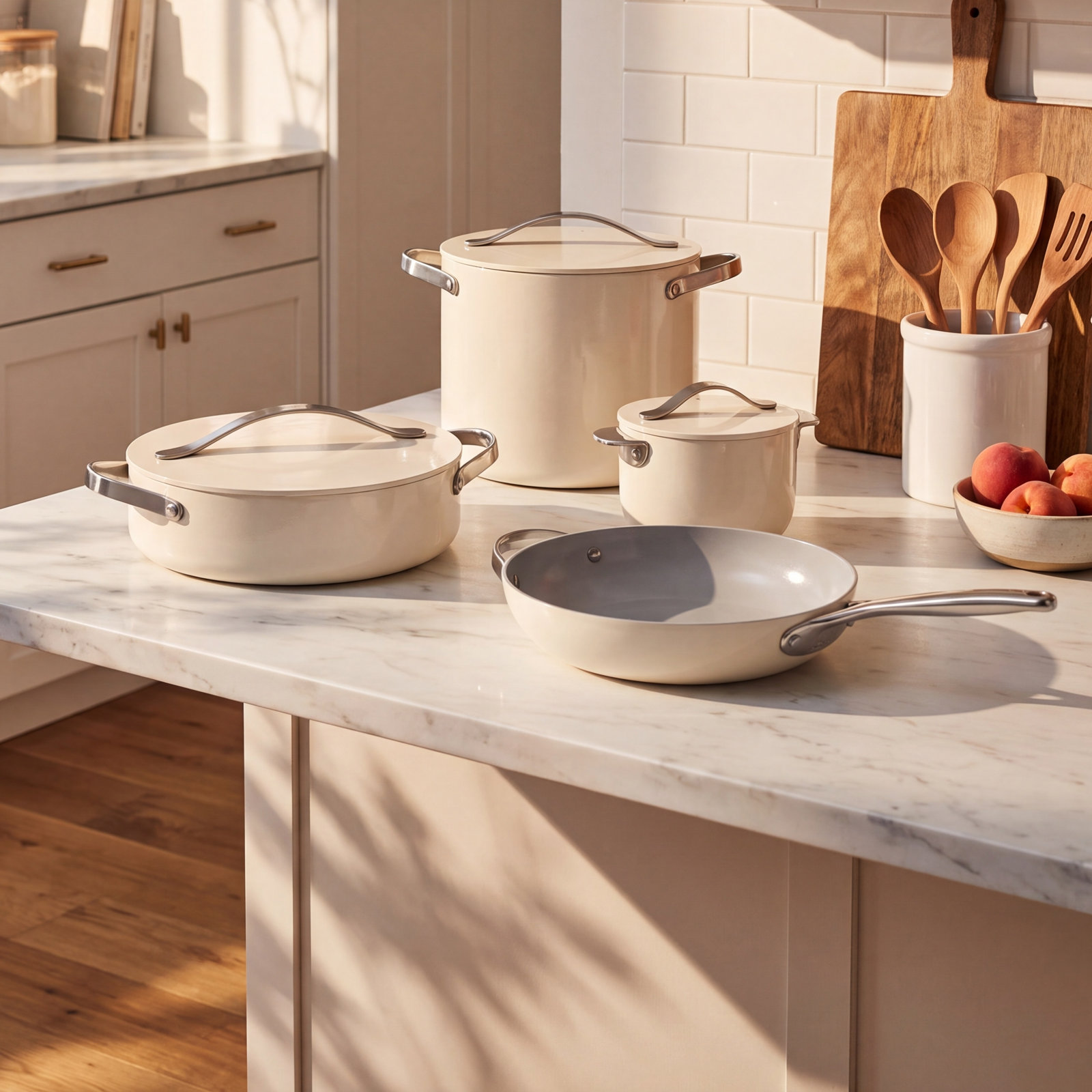 Caraway Nonstick Ceramic Cookware+ Set, Cream
