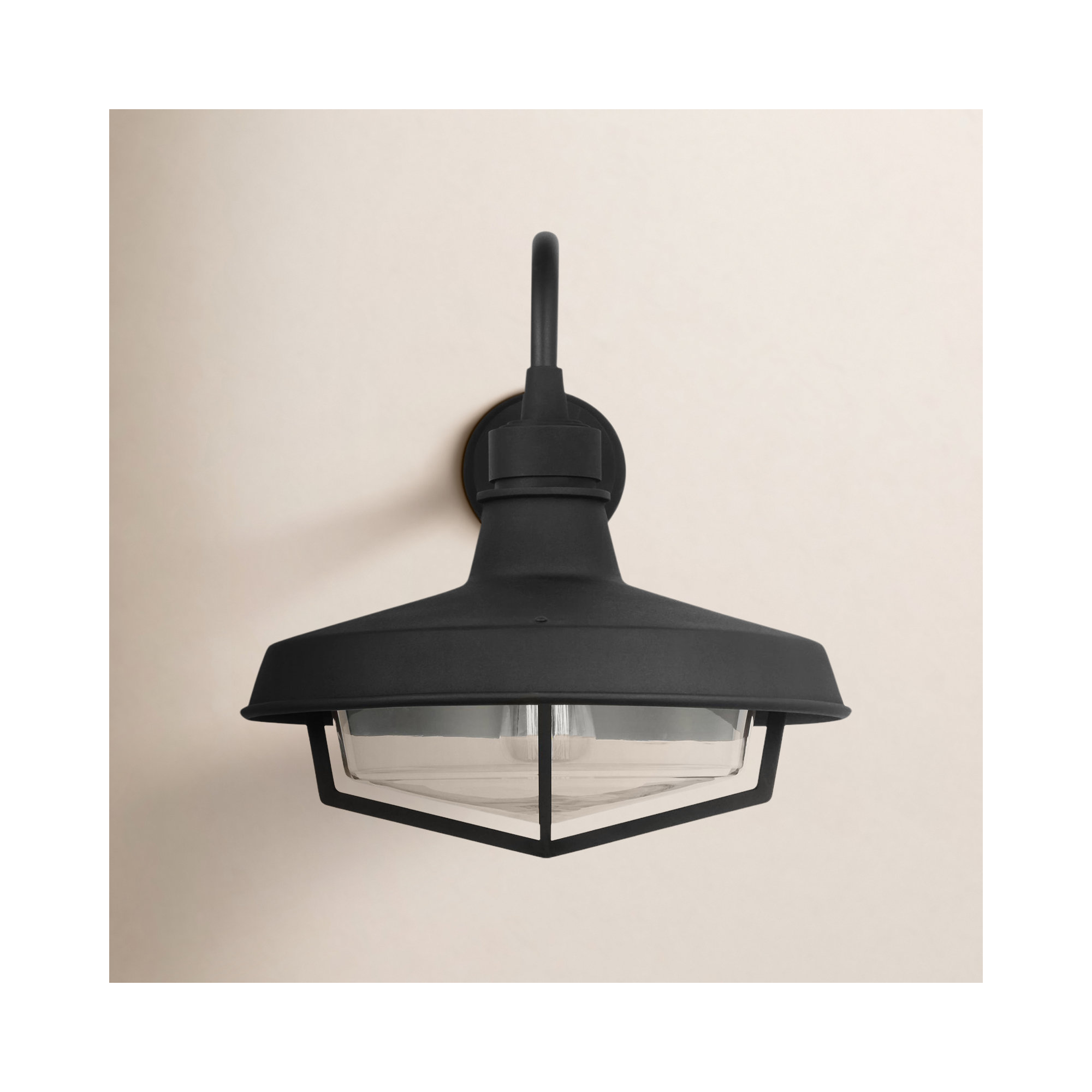 Single Light Outdoor Wall Light, 17.5" H x 16.5" W x 19.25" D