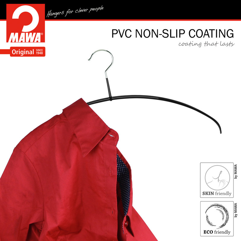 Black Ultra-Thin Non-Slip Steel Hangers, Set of 4