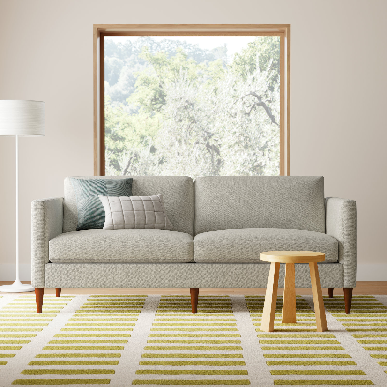 Clifford 87'' Sofa, Ticket Ash Heathered Basketweave