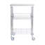 Chariot utilitaire roulant 3, 470 lb, 24 po x 20 po x 36,6 po, 6 crochets, plateau de table en acier inoxydable, tablettes réglables, roulettes de 3 po, acier, silencieux