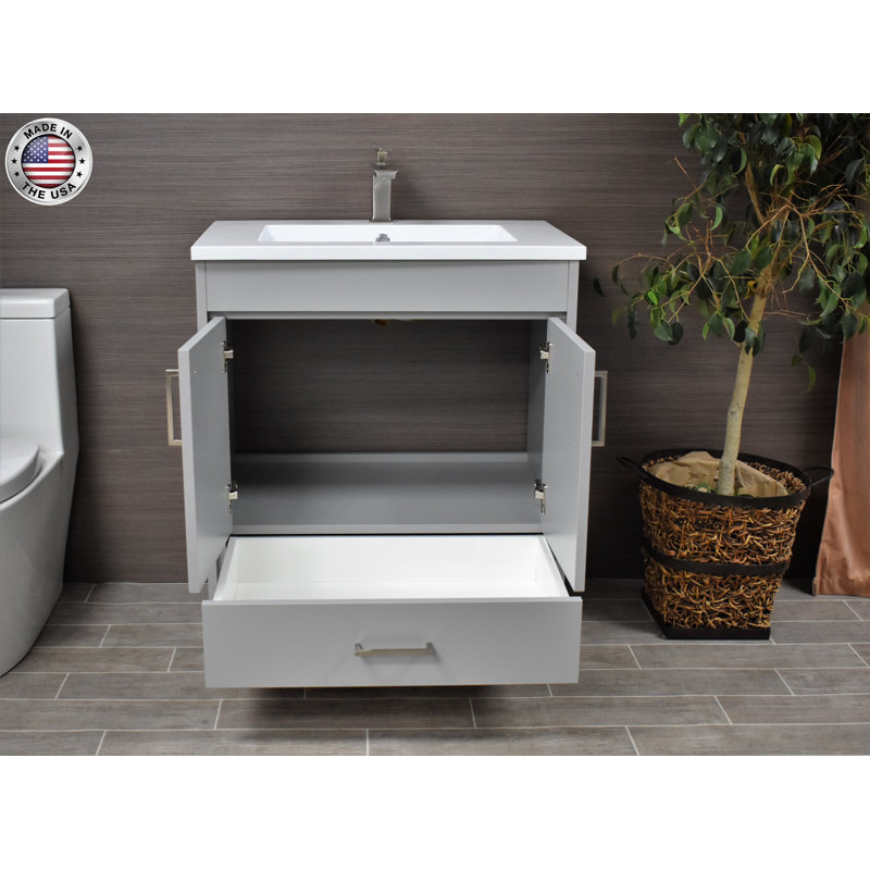 Ensemble de meuble-lavabo simple 23 po Ceravolo, gris