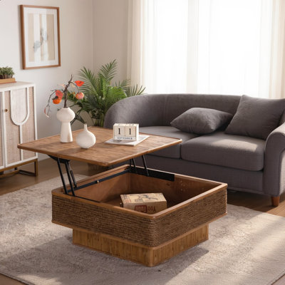 Table basse avec fonction de rangement réglable