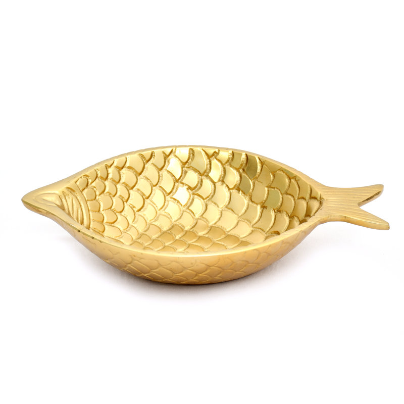 Bol à noix rond en forme de poisson, Or