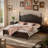 Wood Platform Bed Frame,Retro Style Platform Bed With Wooden Slat Support-800915627-800915622