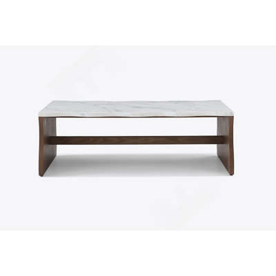 Modern Coffee Table With Faux Marble Top, Accent Table, Cocktail Table For Living Room Apartment Office