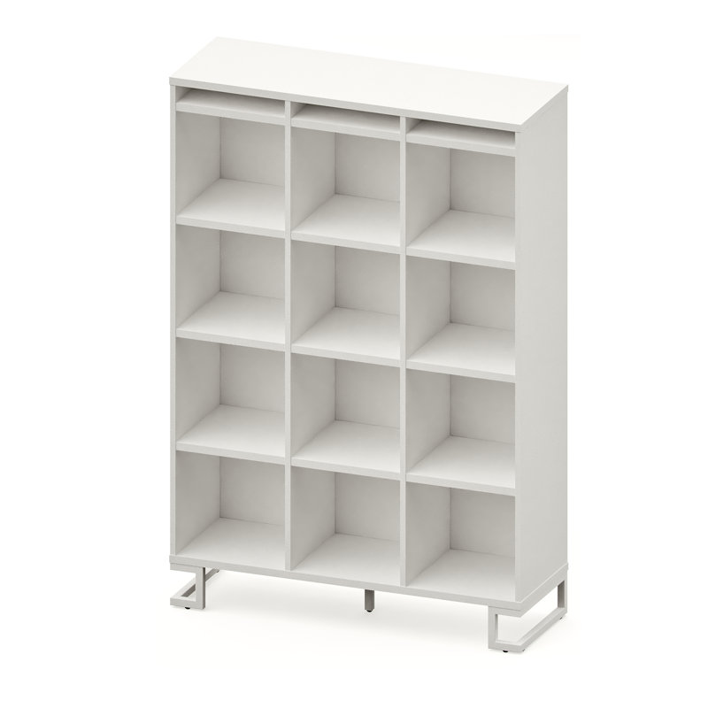 Deaux 176cm H x 119cm W Cube Bookcase, White, White