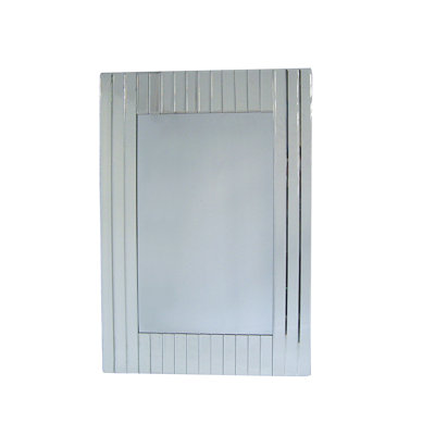 Straight Lined Cut Wall Hanging Mirror